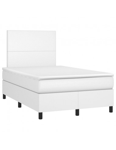 Giroletto a Molle con Materasso Bianco 120x200 cm in Similpelle