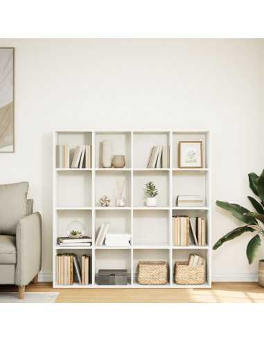 Libreria Bianca 137,5x29x137,5 cm in Legno Multistrato