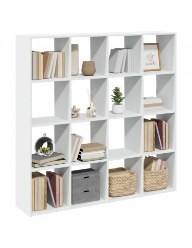 Libreria Bianca 137,5x29x137,5 cm in Legno Multistrato
