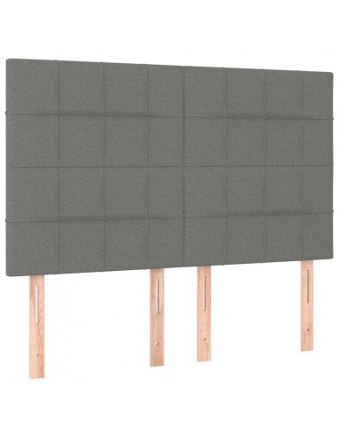 Testiera a LED GrigioScuro 144x5x118/128cm inTessuto