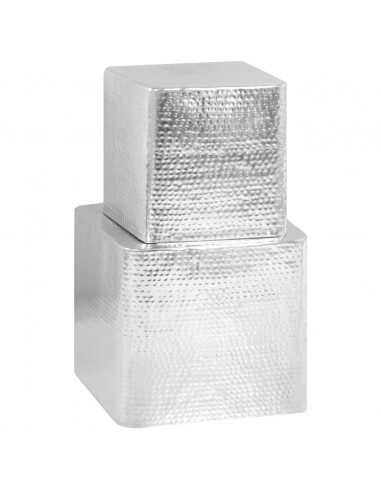 Tavolini da Salotto 2 pz Argento in Alluminio