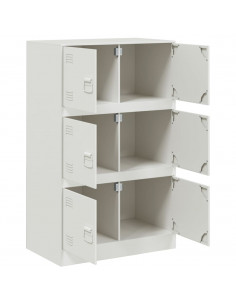 Credenza Bianca 67x39x107 cm in Acciaio 2