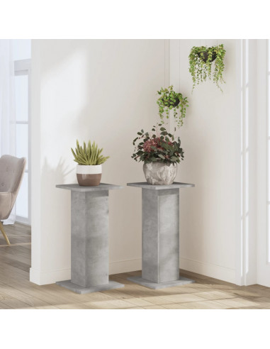 Supporti per Piante 2 pz Grigio Cemento 30x30x60 cm Truciolato