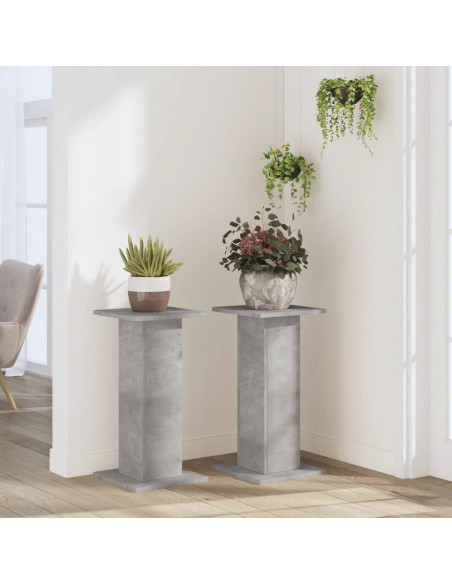 Supporti per Piante 2 pz Grigio Cemento 30x30x60 cm Truciolato