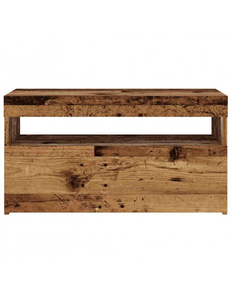 Mobile Porta TV con LED Legno Antico 75x35x40 cm Multistrato