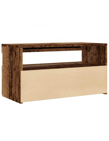 Mobile Porta TV con LED Legno Antico 75x35x40 cm Multistrato