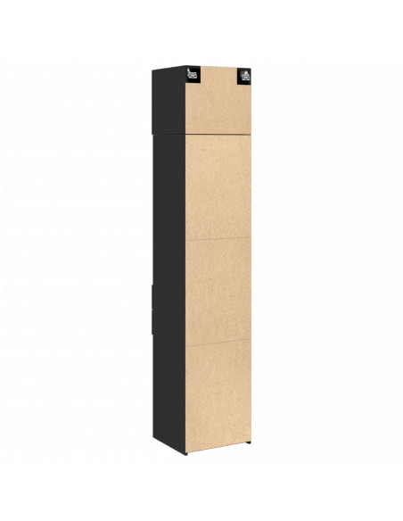 Mobile Sottile Nero 45x42,5x225 cm in Truciolato