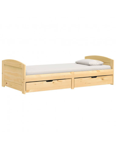 Dormeuse 2 Cassetti 90x200 cm Legno Massello Pino IRUN