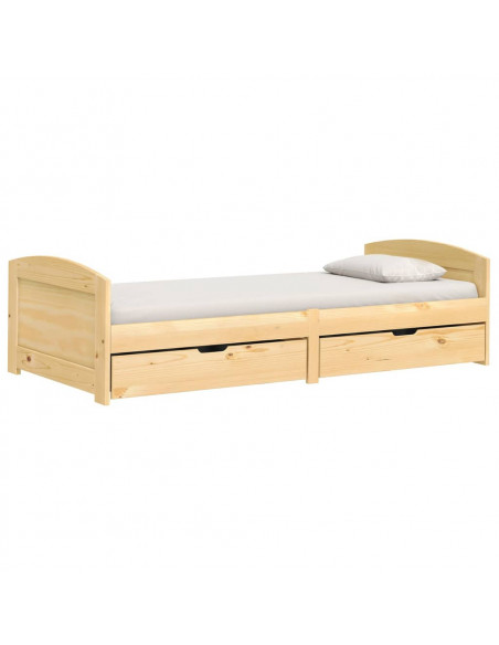 Dormeuse 2 Cassetti 90x200 cm Legno Massello Pino IRUN