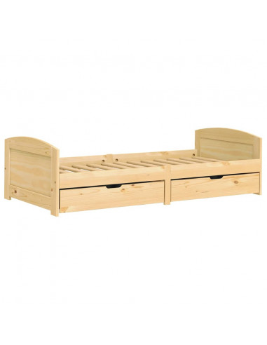 Dormeuse 2 Cassetti 90x200 cm Legno Massello Pino IRUN