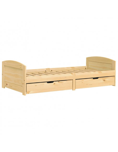 Dormeuse 2 Cassetti 90x200 cm Legno Massello Pino IRUN