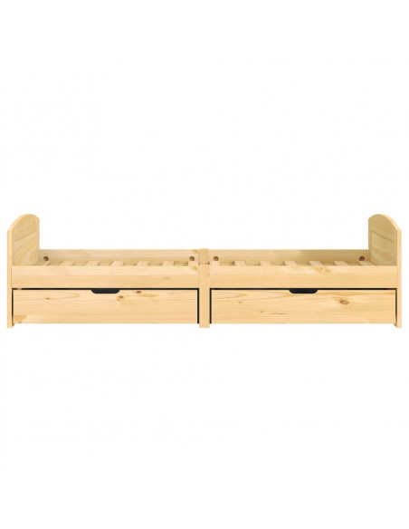 Dormeuse 2 Cassetti 90x200 cm Legno Massello Pino IRUN