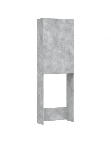 Mobile per Lavatrice Grigio Cemento 64x25,5x190 cm