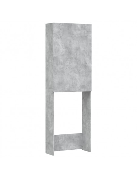 Mobile per Lavatrice Grigio Cemento 64x25,5x190 cm