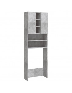 Mobile per Lavatrice Grigio Cemento 64x25,5x190 cm 2