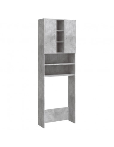 Mobile per Lavatrice Grigio Cemento 64x25,5x190 cm