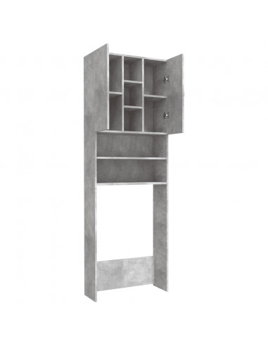 Mobile per Lavatrice Grigio Cemento 64x25,5x190 cm