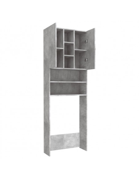 Mobile per Lavatrice Grigio Cemento 64x25,5x190 cm