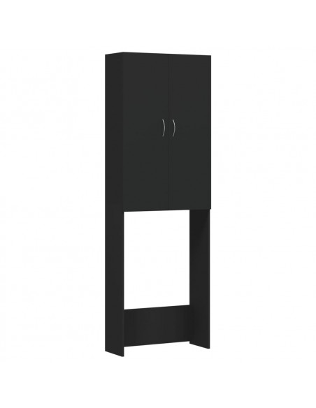 Mobile per Lavatrice Nero 64x25,5x190 cm