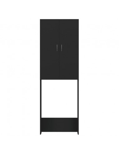 Mobile per Lavatrice Nero 64x25,5x190 cm