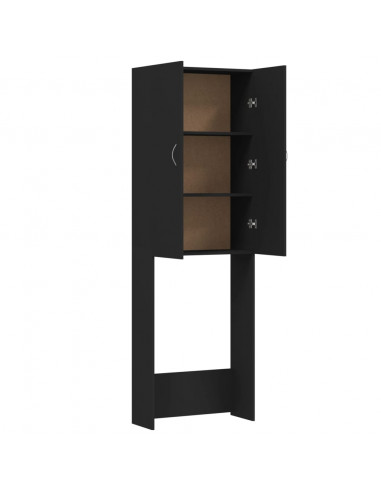 Mobile per Lavatrice Nero 64x25,5x190 cm