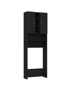 Mobile per Lavatrice Nero 64x25,5x190 cm 2