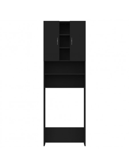 Mobile per Lavatrice Nero 64x25,5x190 cm