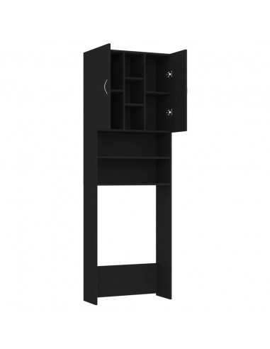 Mobile per Lavatrice Nero 64x25,5x190 cm
