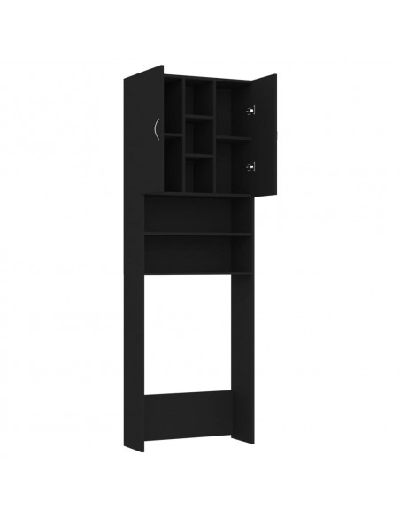 Mobile per Lavatrice Nero 64x25,5x190 cm