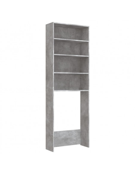 Mobile per Lavatrice Grigio Cemento 64x24x190 cm