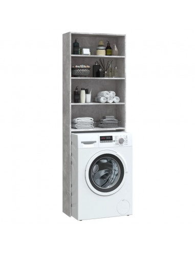 Mobile per Lavatrice Grigio Cemento 64x24x190 cm