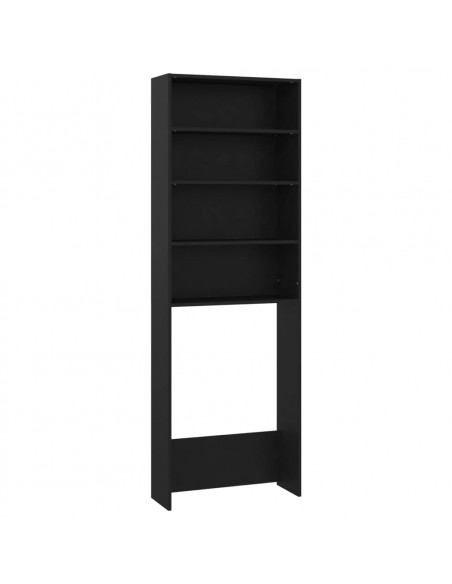 Mobile per Lavatrice Nero 64x24x190 cm