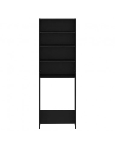 Mobile per Lavatrice Nero 64x24x190 cm