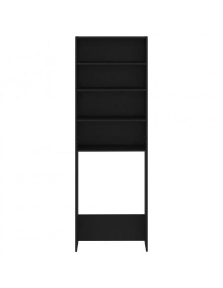 Mobile per Lavatrice Nero 64x24x190 cm