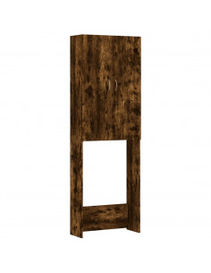 Mobile per Lavatrice Rovere Fumo 64x25,5x190 cm 2