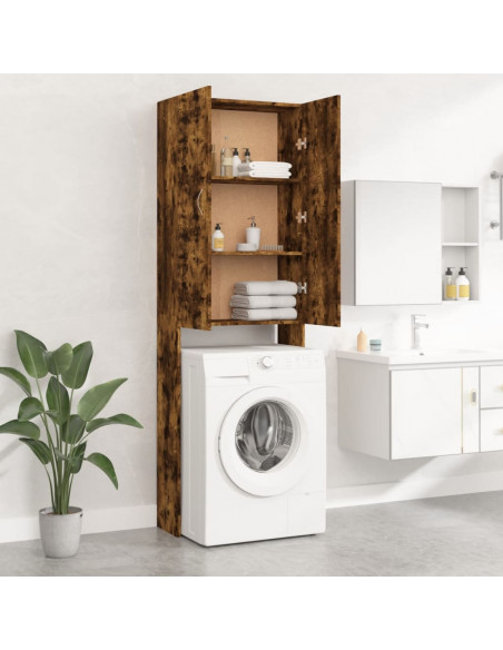 Mobile per Lavatrice Rovere Fumo 64x25,5x190 cm