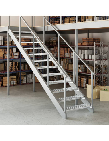 Gradino in Griglia 80x24x7 cm Acciaio Zincato