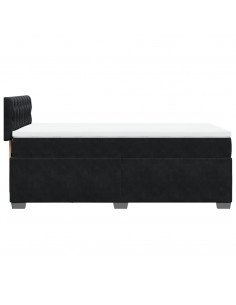 Giroletto a Molle con Materasso Nero 90x190 cm in Velluto 2