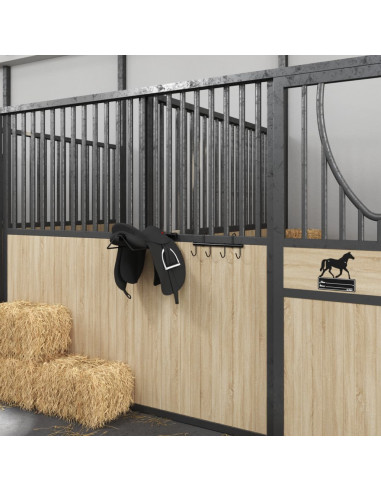 Supporto Briglie con 6 Ganci Girevoli Nero in Acciaio