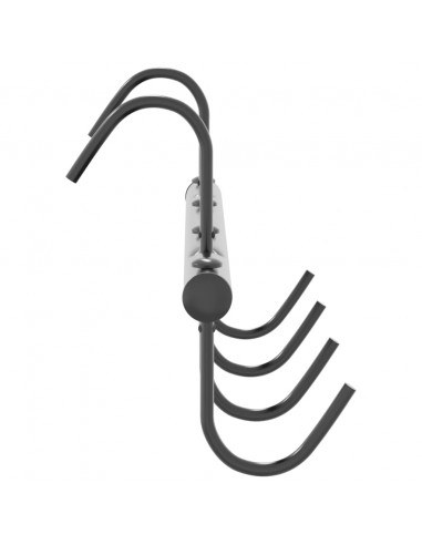 Supporto Briglie con 6 Ganci Girevoli Nero in Acciaio