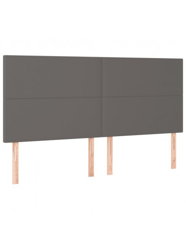 Giroletto con Testiera Grigio 200x200 cm in Similpelle