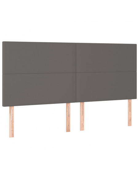 Giroletto con Testiera Grigio 200x200 cm in Similpelle