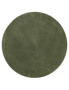 Tappeto Pelo Corto HUARTE Morbido Lavabile Verde Bosco Ø 120 cm 2
