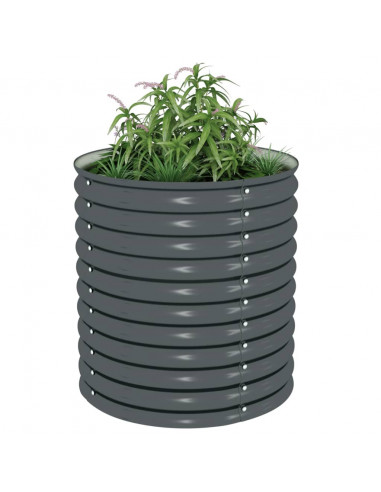 Letto Rialzato Giardino 80x80x81 cm in Acciaio Zincato Grigio