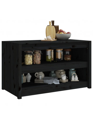 Mobile da Cucina da Esterno Nero 106x55x64 cm Legno Massello di Pino