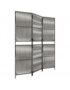 Divisorio per Ambienti a 3 Pannelli Grigio in Polyrattan 2