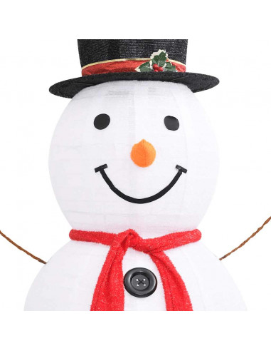 Figura Natalizia Pupazzo di Neve a LED Tessuto Pregiato 180 cm