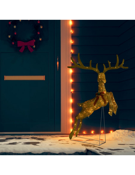 Renna Volante di Natale con 120 LED Oro e Bianco Freddo