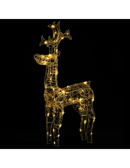 Renne e Slitta Decorazione Natale 90 LED 60x16x100 cm Acrilico