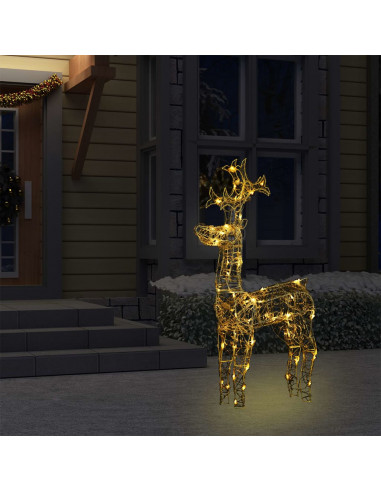 Renne e Slitta Decorazione Natale 90 LED 60x16x100 cm Acrilico